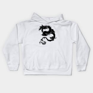Flying Dragon In Space With Cats Drawing Kids Hoodie